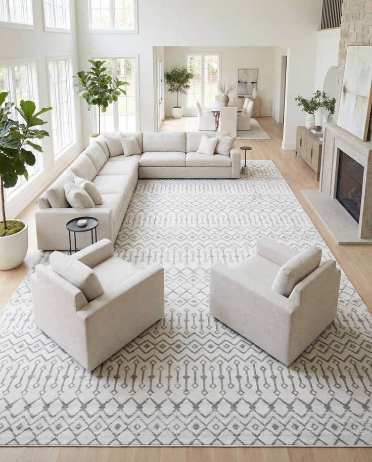 Detail image of 10' 8 x 16' 5 Kasbah Trellis Rug