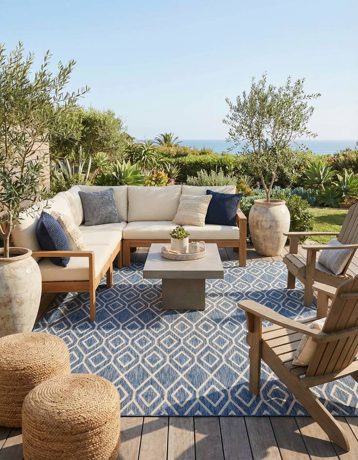 Detail image of 7' 10 x 10'  Washable Jill Zarin Turks and Caicos Indoor / Outdoor Rug