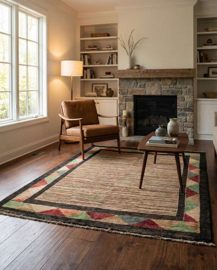 3' 9 x 5' 4 Hand Knotted Modern Ziegler Rug