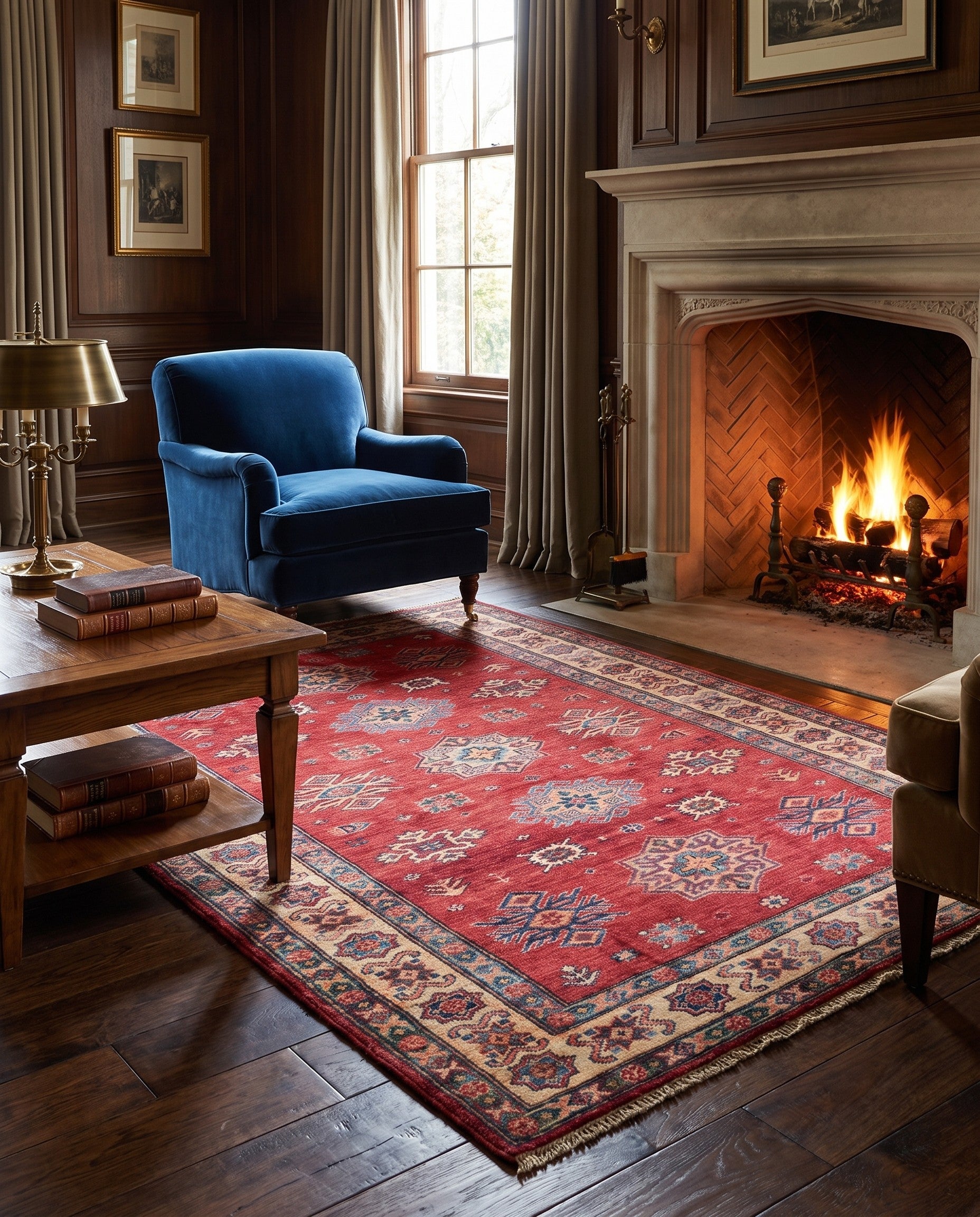 4' 3 x 6' Hand Knotted Kazak Rug