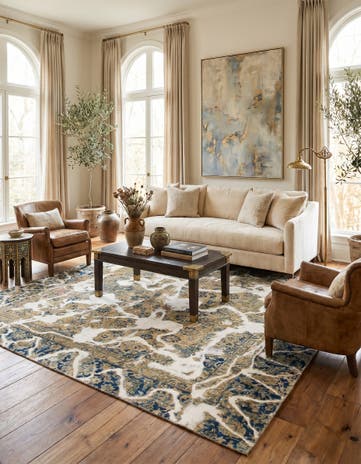 6' 6 x 7' 8 Hand Knotted Ultra Vintage Persian Wool Square Rug