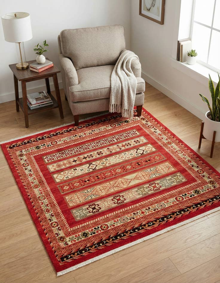 Detail image of 6' x 6' Kashkuli Gabbeh Square Rug