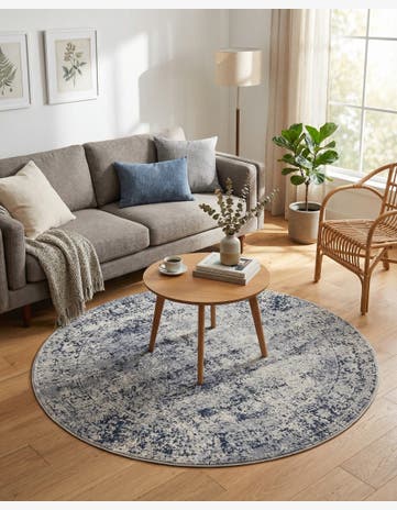 Blue Gray Eliza Round Rug
