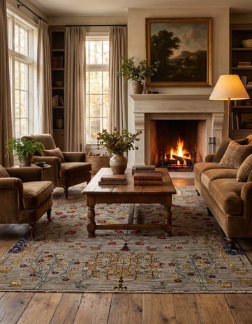 5' 4 x 6' 9 Hand Knotted Ariana Ziegler Rug