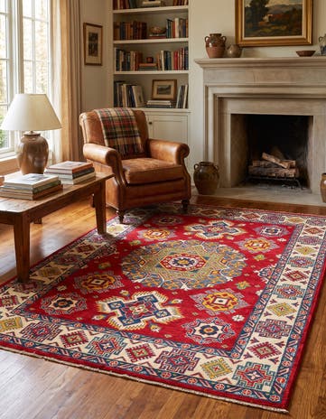 5' x 6' 10 Hand Knotted Kazak Rug