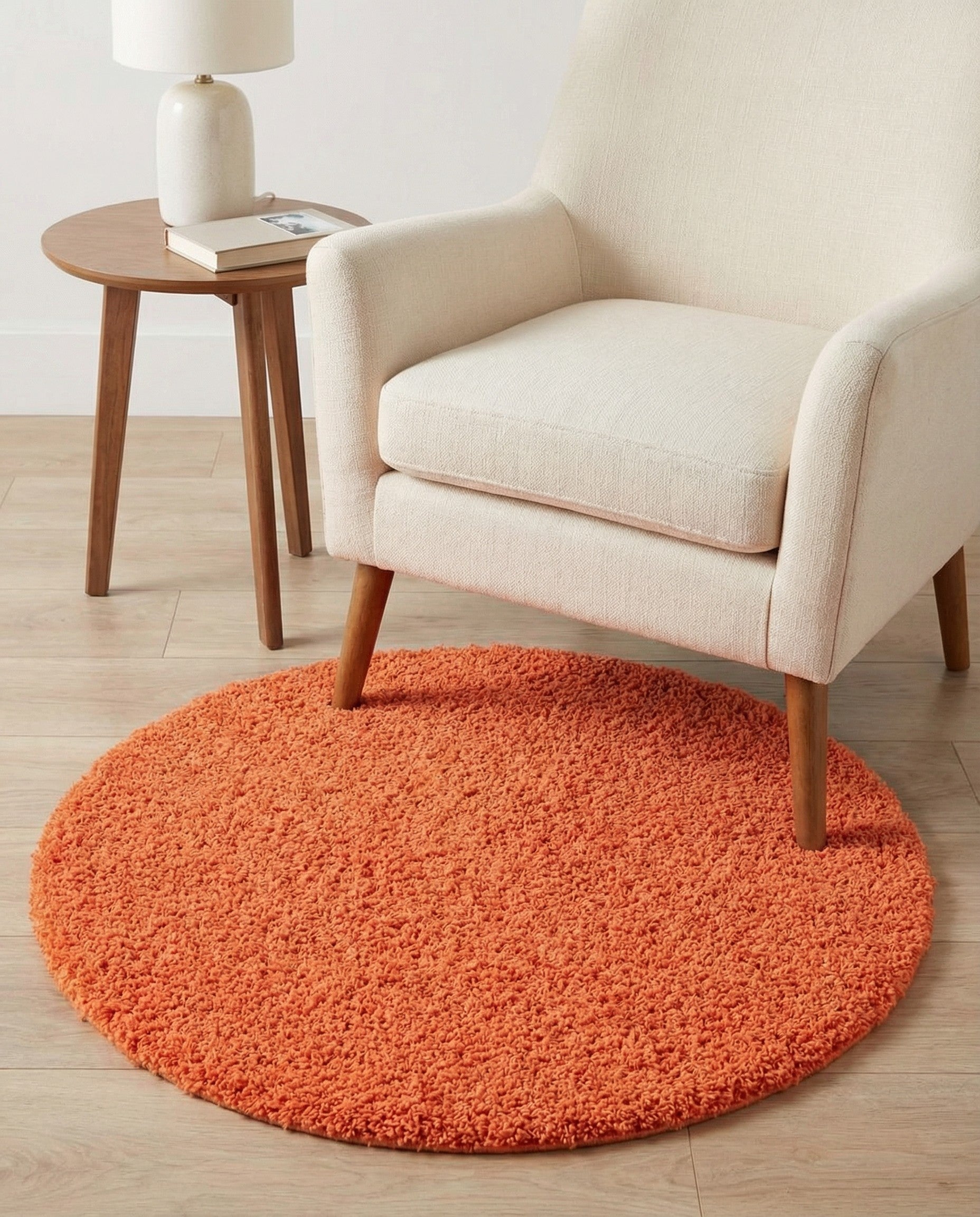 3' x 3' Solid Shag Round Rug