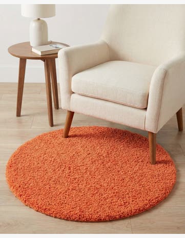 3' x 3' Solid Shag Round Rug