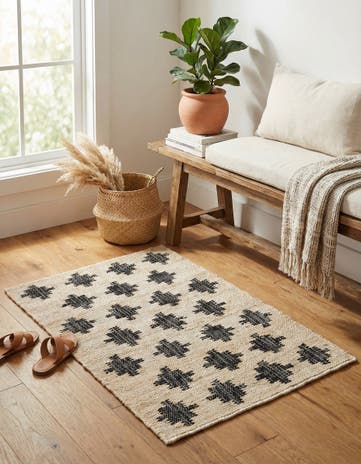 2' x 3' 1 Hand Woven Kala Handwoven Jute Rug