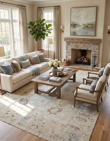 10' 4 x 13' 11 Hand Knotted Oushak Wool Rug