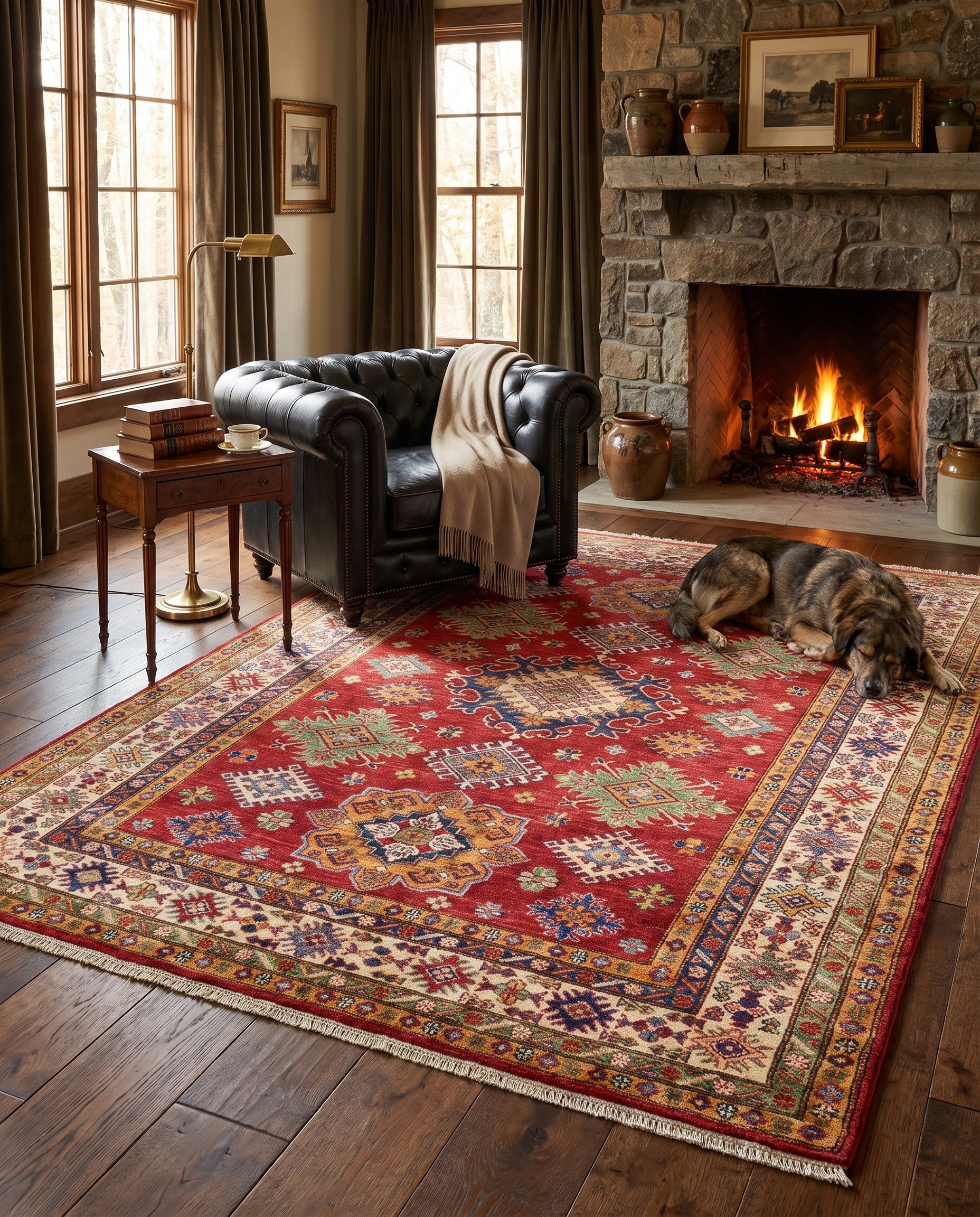 5' 2 x 6' 9 Hand Knotted Kazak Rug