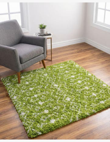 4' x 4' Moroccan Trellis Shag Square Rug