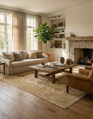 9' 2 x 12' 2 Hand Knotted Oushak Wool Rug