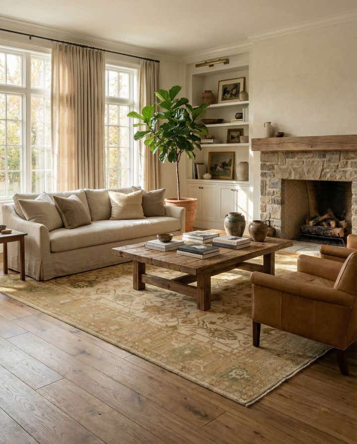 9' 2 x 12' 2 Hand Knotted Oushak Wool Rug