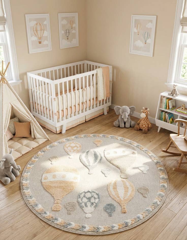 Detail image of 5' x 5' Whimsy Kids Round Rug