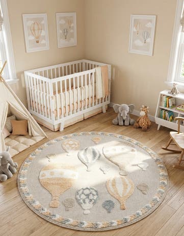 5' x 5' Whimsy Kids Round Rug