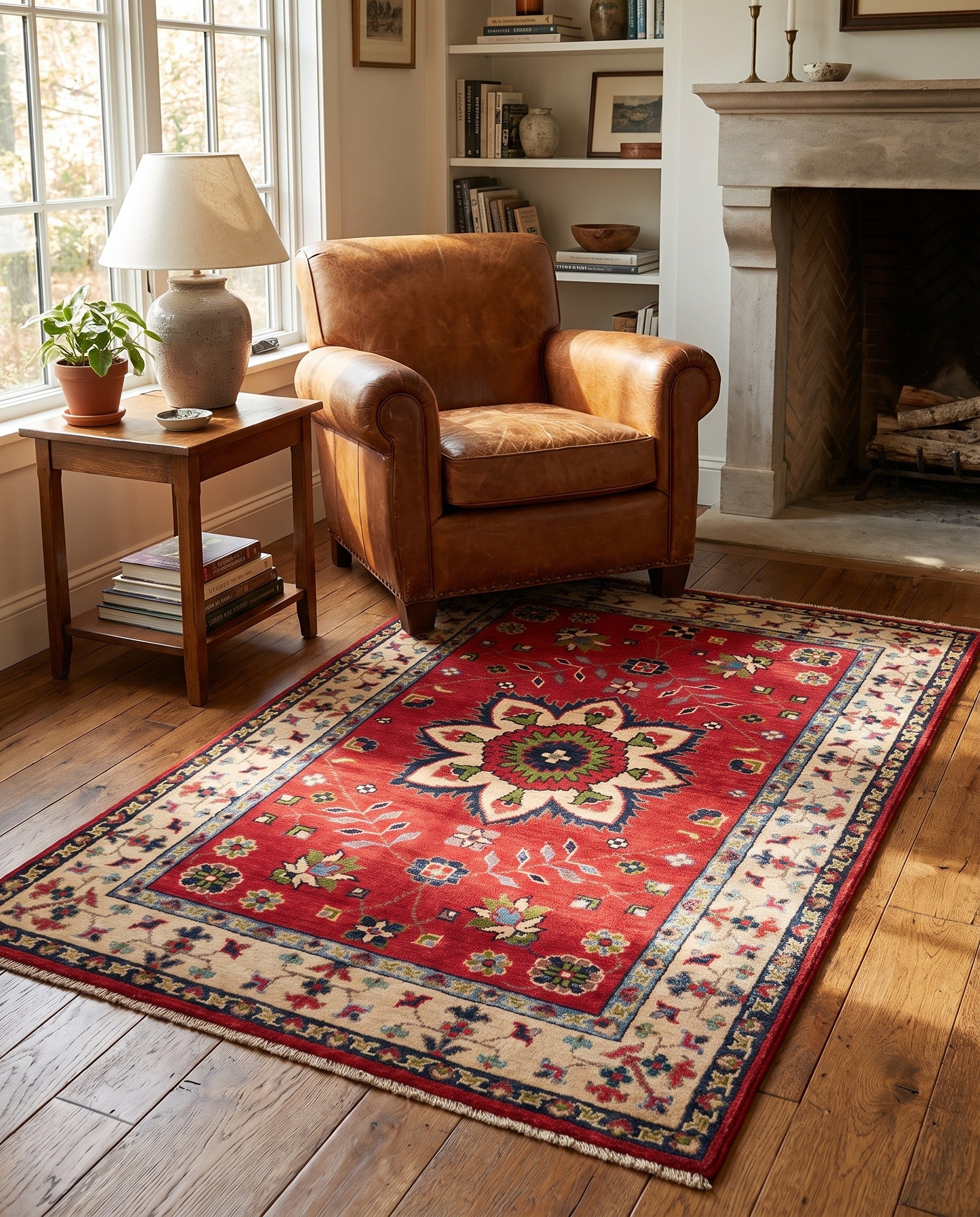 3' 2 x 4' 11 Hand Knotted Kazak Rug