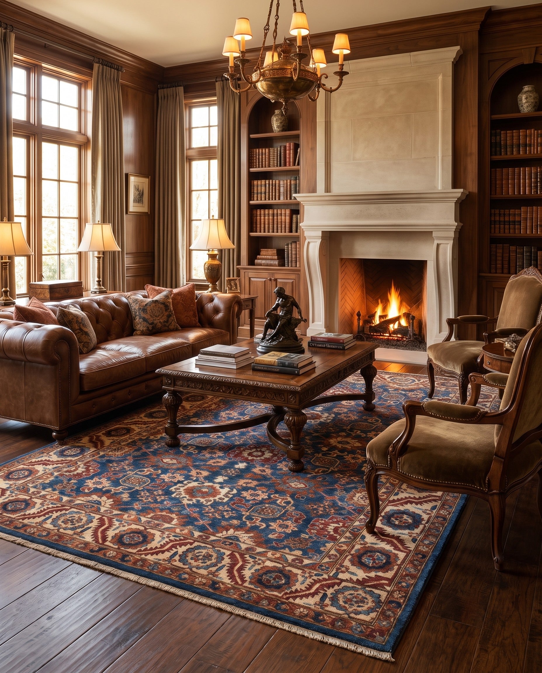 6' 7 x 10' Hand Knotted Heriz Rug