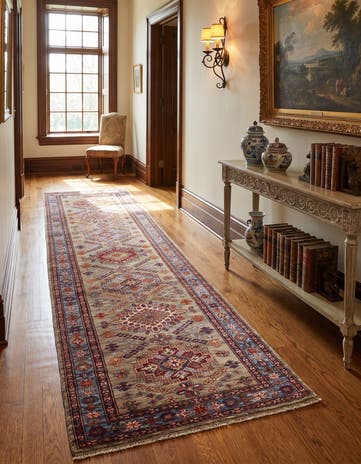 2' 7 x 9' 6 Hand Knotted Kazak Runner Rug