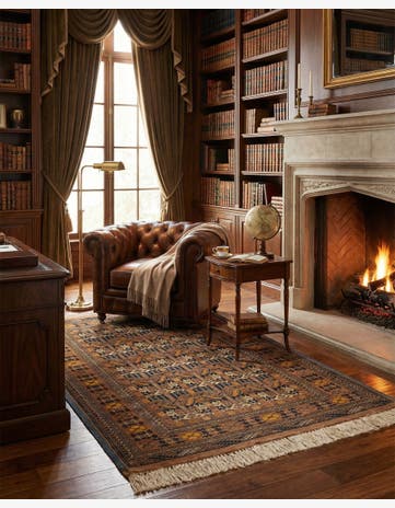 4' x 6' 4 Hand Knotted Kashmir Oriental Wool Rug