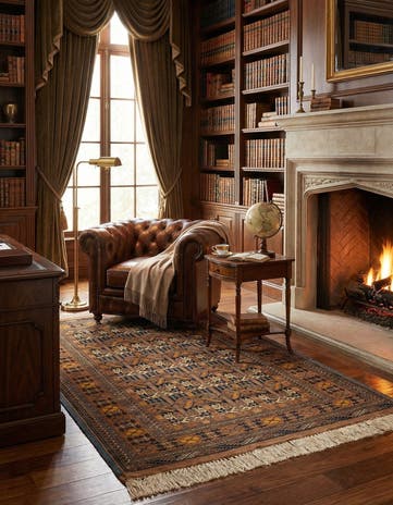 4' x 6' 4 Hand Knotted Kashmir Oriental Wool Rug