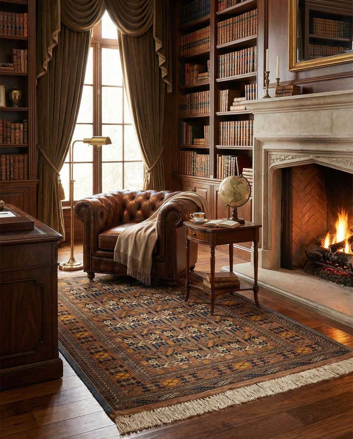 4' x 6' 4 Hand Knotted Kashmir Oriental Wool Rug