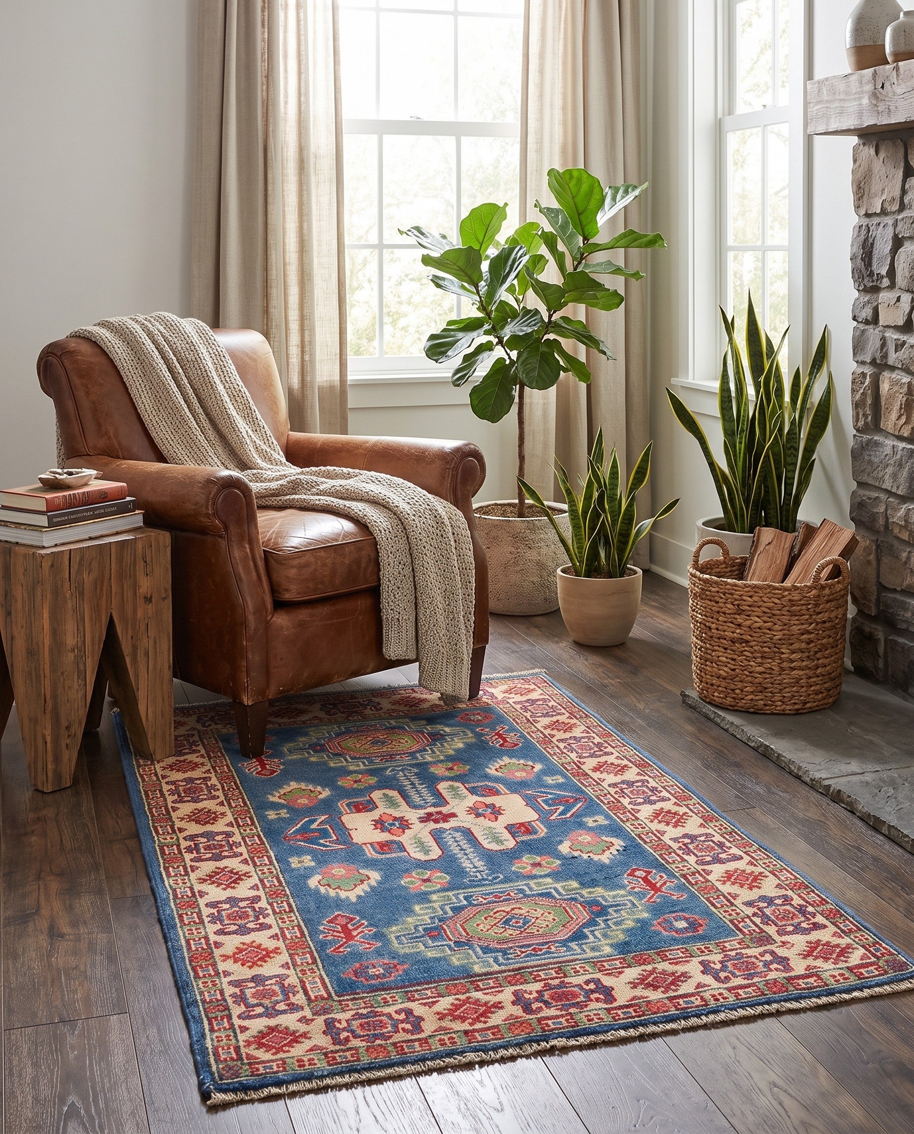2' 7 x 4' 2 Hand Knotted Kazak Rug