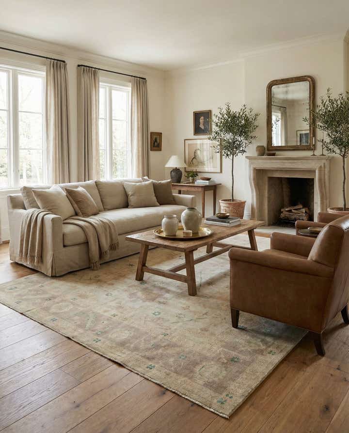 8' x 9' 9 Hand Knotted Oushak Wool Rug