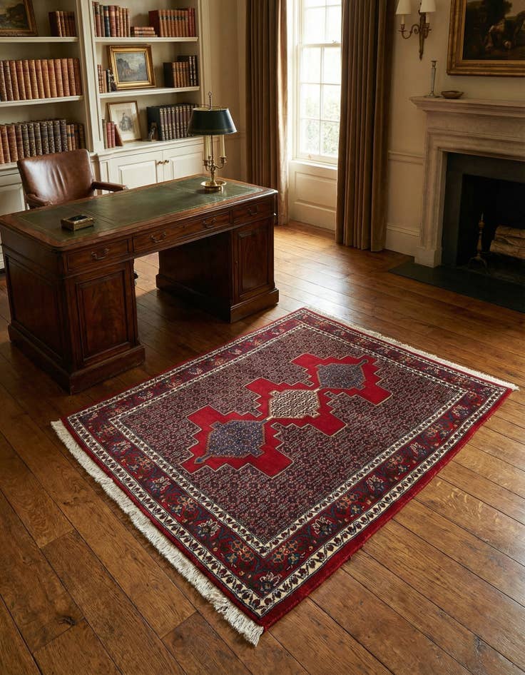 Detail image of 3' 11 x 4' 11 Senneh Square Rug