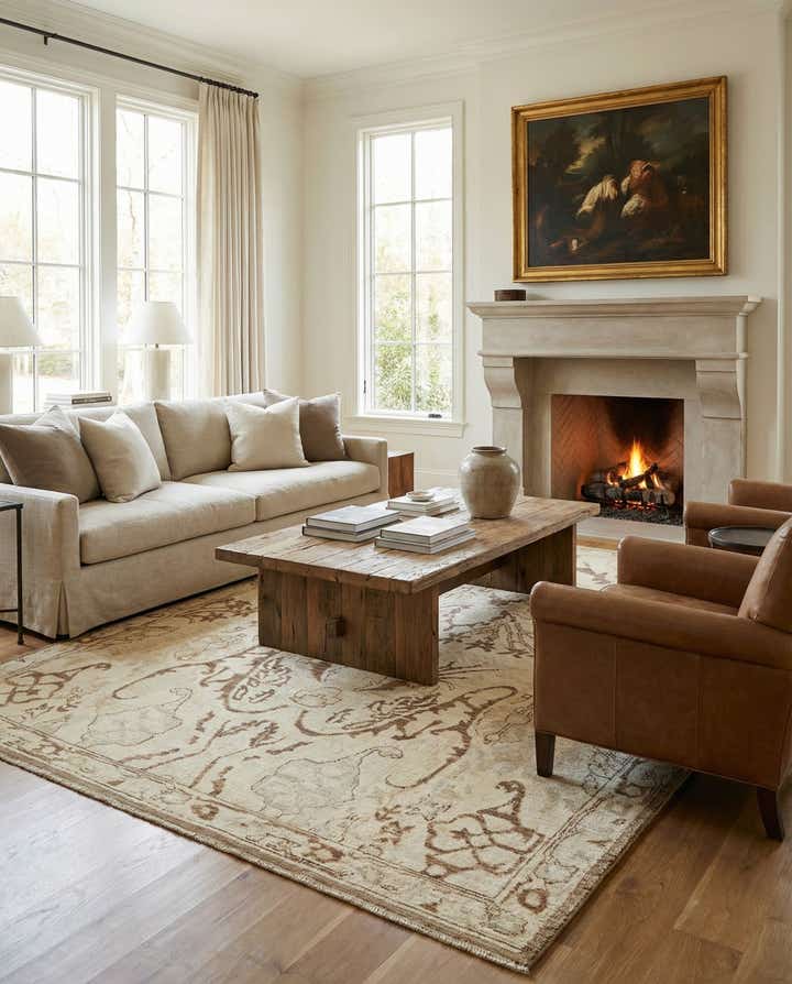 8' 5 x 10' 2 Hand Knotted Oushak Wool Rug