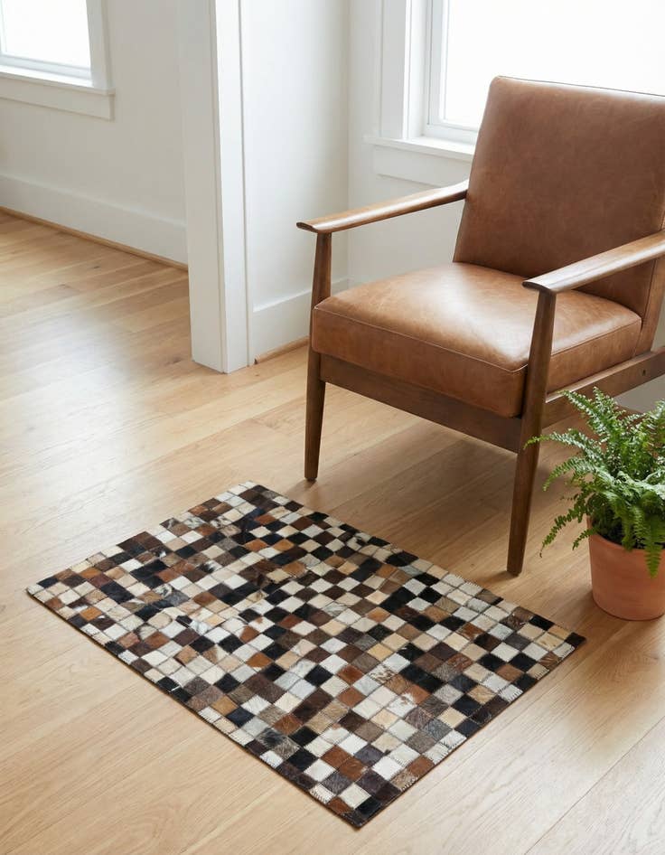 Detail image of 2' x 3' 1 Cowhide Leather Rug