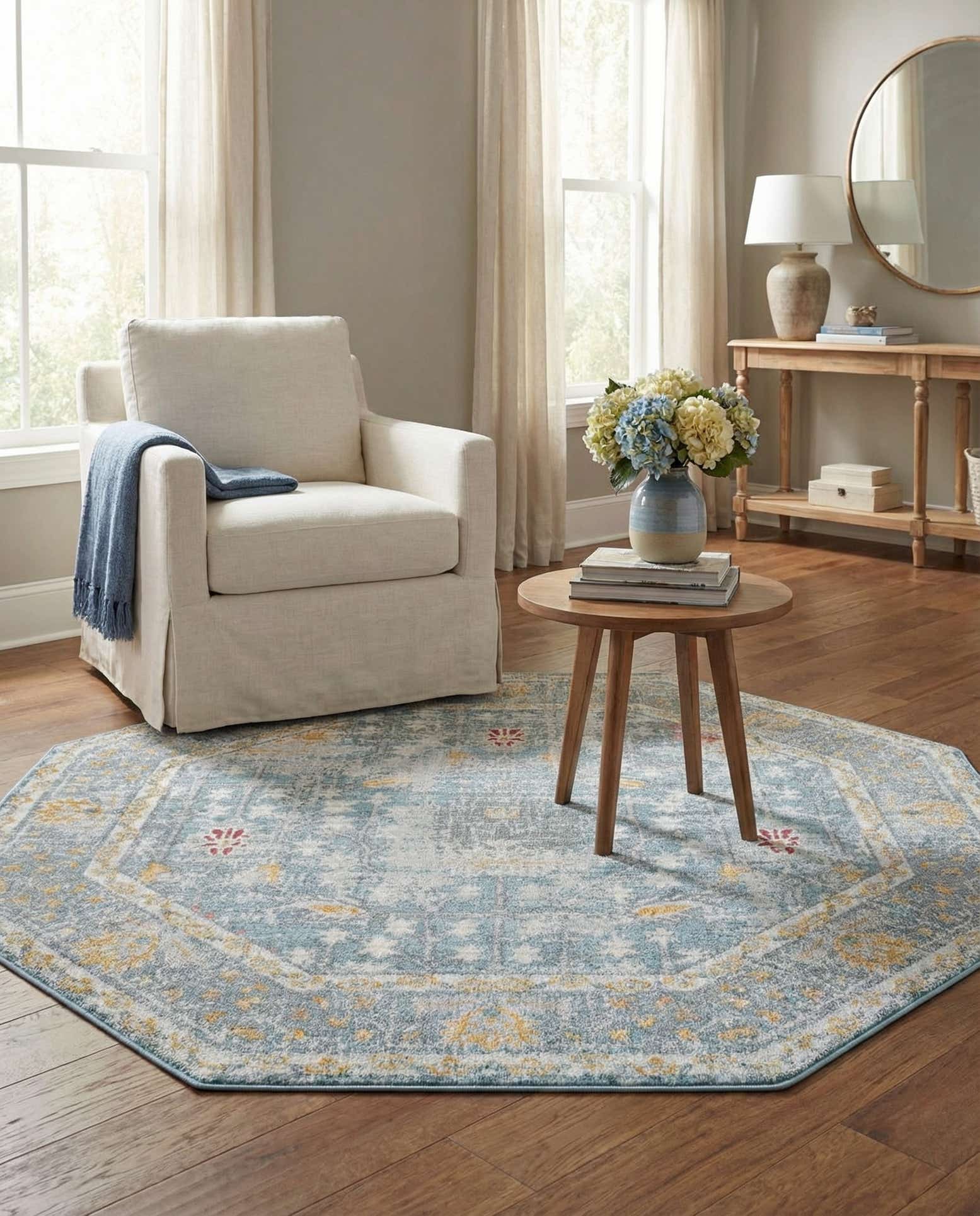 185cm x 185cm Paragon Tapis Octogone