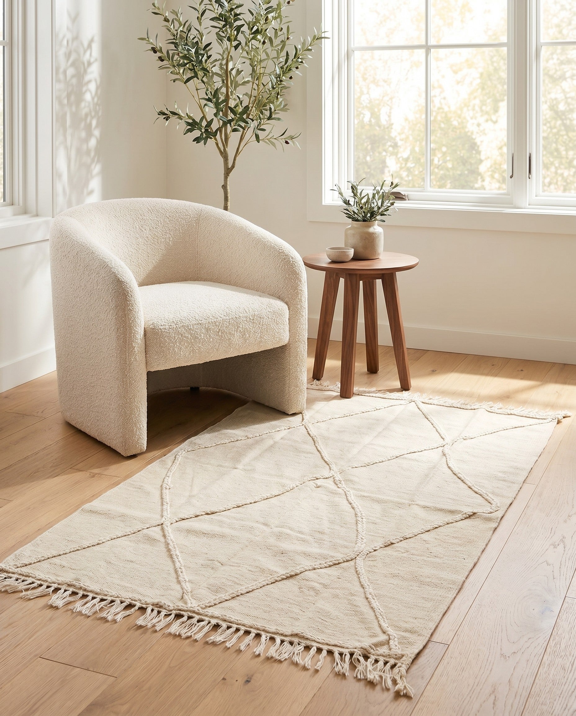 3' 3 x 4' 9 Hand Woven Kilim Modern Wool Rug