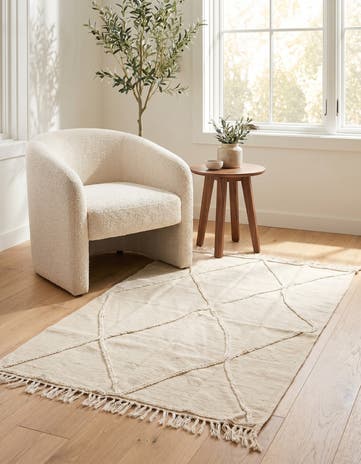 3' 3 x 4' 9 Hand Woven Kilim Modern Wool Rug