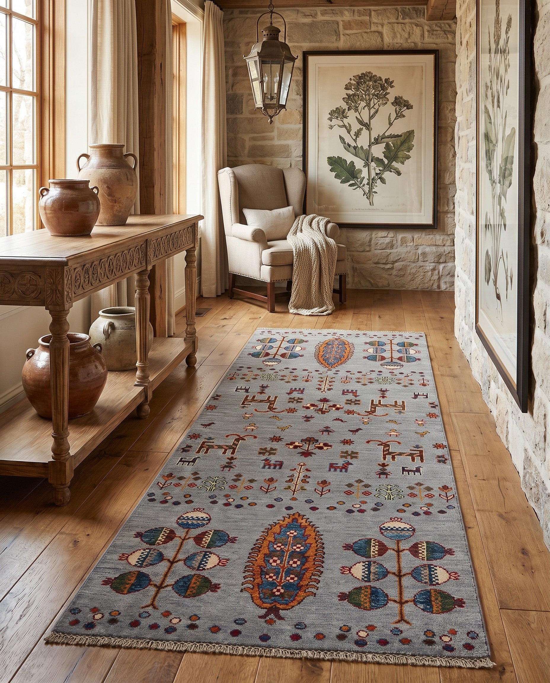 2' 6 x 6' 10 Hand Knotted Kazak Runner Rug