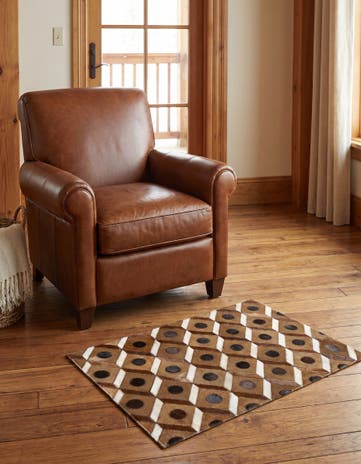 2' x 3' Cowhide Leather Rug