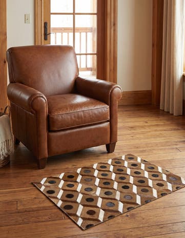 2' x 3' Cowhide Leather Rug