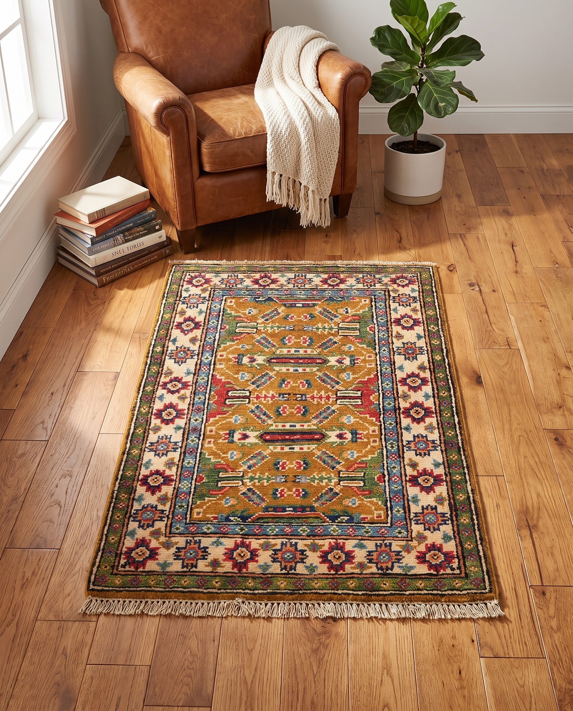 2' x 2' 10 Hand Knotted Kazak Rug