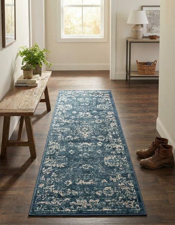 Navy Blue Charleston Runner Rug