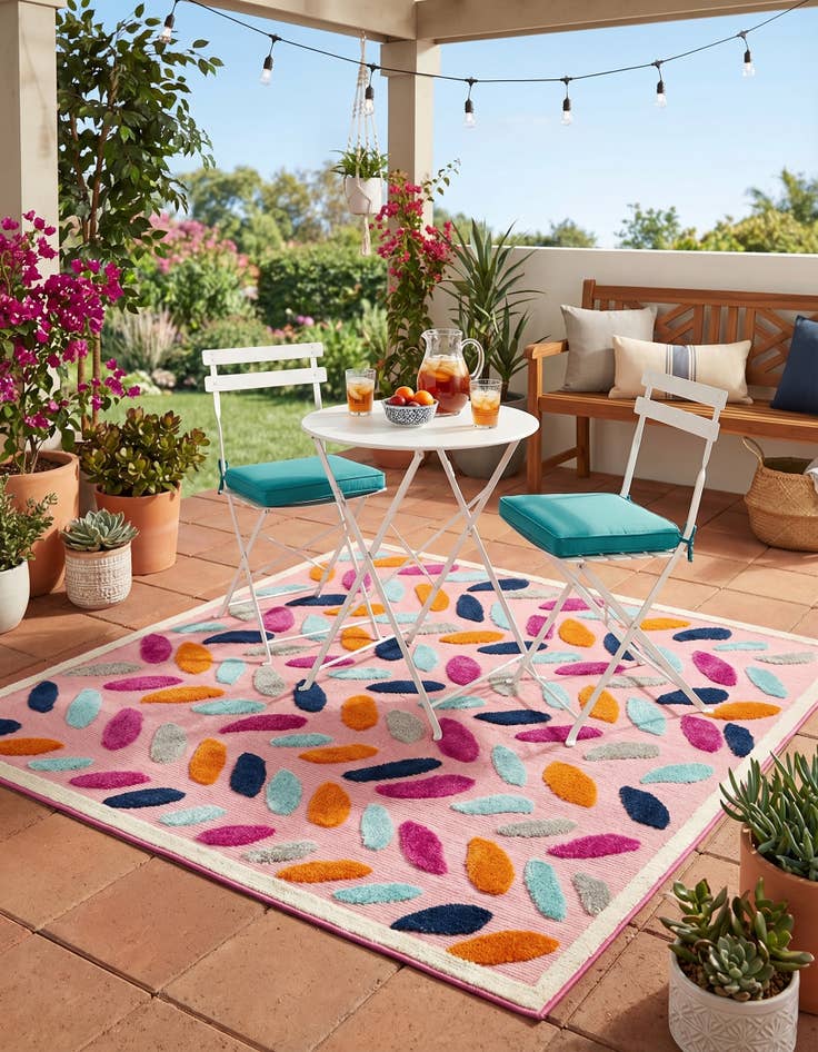 Detail image of 5' 3 x 5' 3 Easy-Clean Aruba Indoor / Outdoor Square Rug
