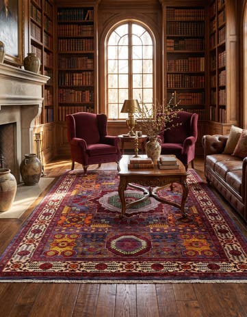 6' 3 x 8' 11 Hand Knotted Mamluk Ziegler Rug