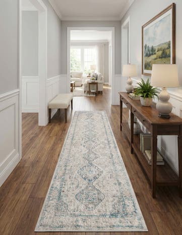 Ivory and Gray Finsbury Runner Rug