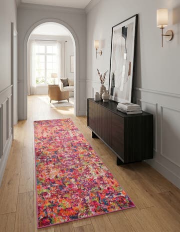 Magenta Washable Spectrum Runner Rug