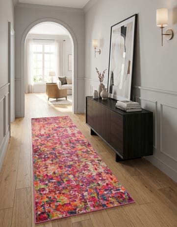 Magenta Washable Spectrum Runner Rug