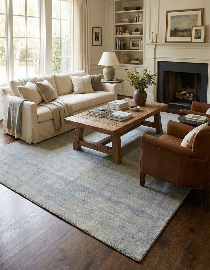 Detail image of 8' 2 x 11' 6 Hand Knotted Solid Gabbeh Wool Rug