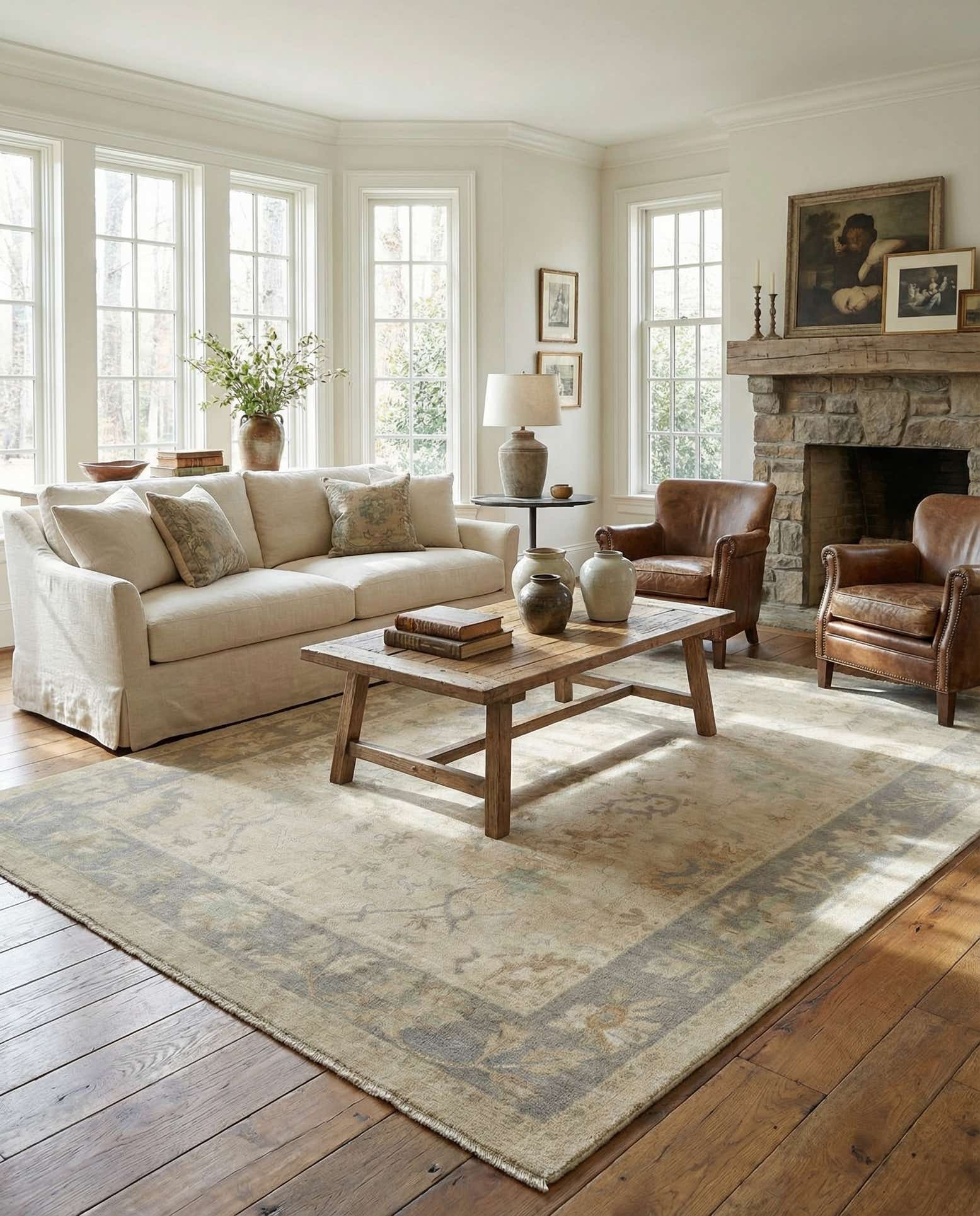 9' 2 x 11' 7 Hand Knotted Oushak Wool Rug