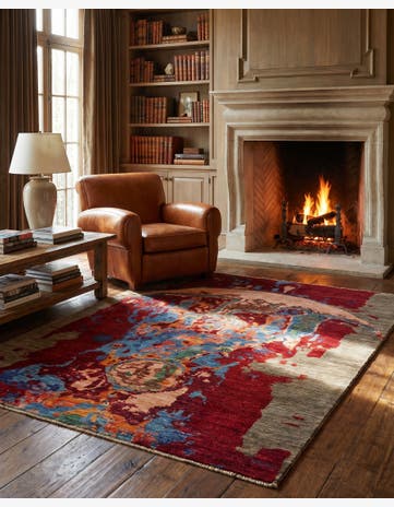 5' 1 x 6' 5 Hand Knotted Mamluk Ziegler Rug