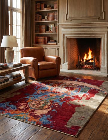 5' 1 x 6' 5 Hand Knotted Mamluk Ziegler Rug