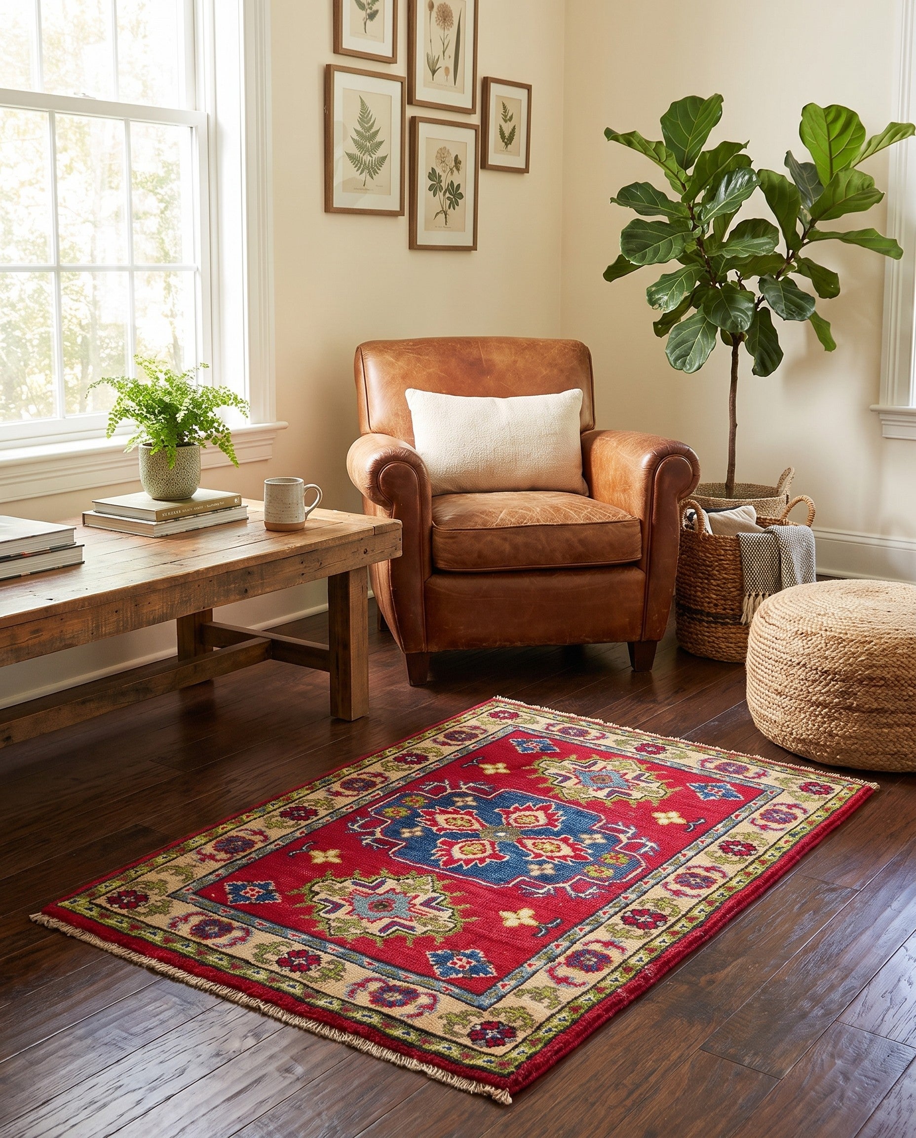 2' x 2' 11 Hand Knotted Kazak Rug