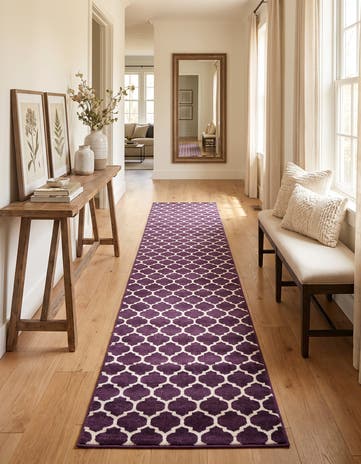 Purple Lattice Runner Rug