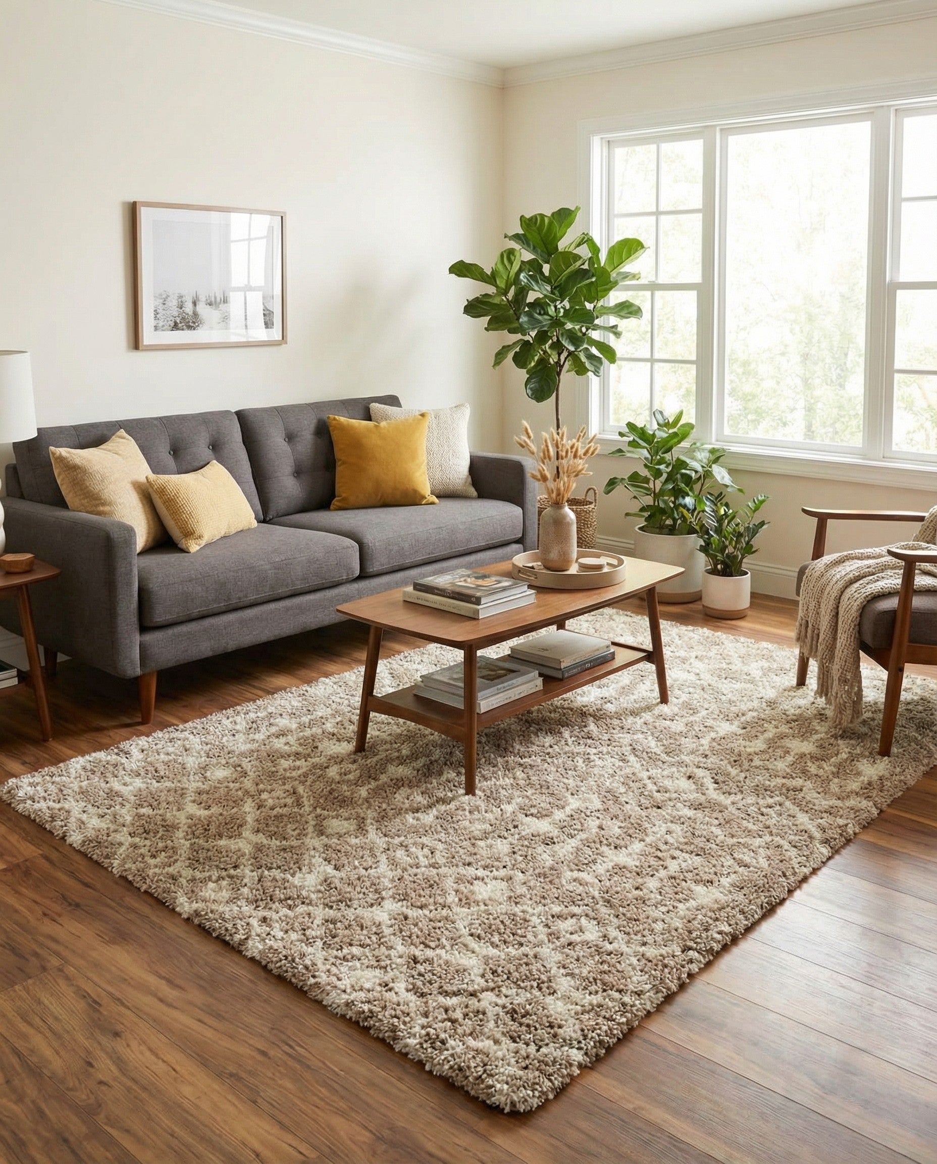 5' 3 x 8' Moroccan Trellis Shag Rug